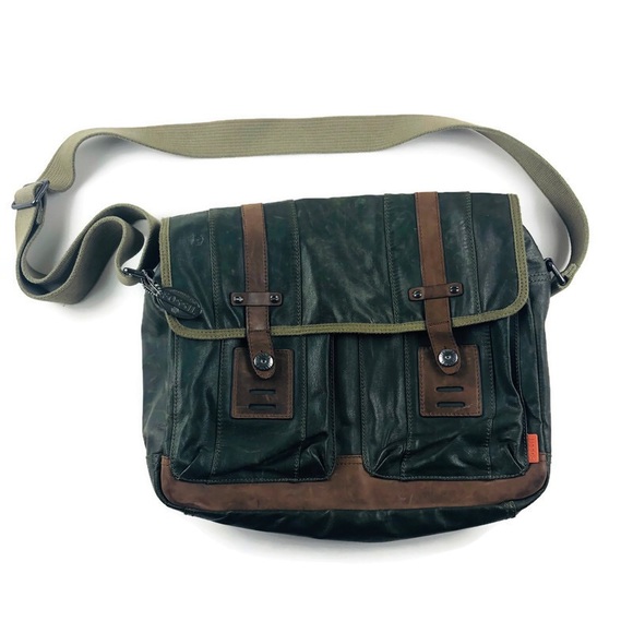 fossil waxed canvas messenger bag